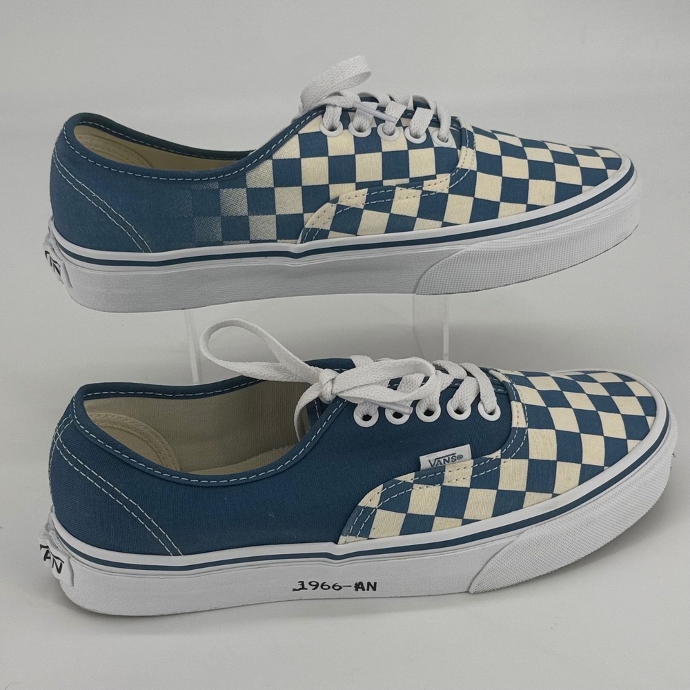Vans Authentic Checkerboard Navy Blue White Flying Tennis Shoes Womens 9 721356